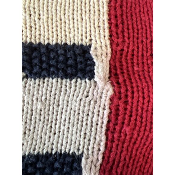 Talbots Women’s Knit Sweater Bear American Flag Size Large Petite Patriotic READ - Picture 12 of 15